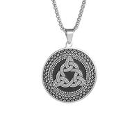 IOETSEUT Men's necklaces jewelry Trinity Celtic Triangle Knot Necklace for Men Women Vintage Irish Lucky Amulet Jewelry Gift