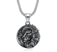IOETSEUT Men's necklaces jewelry Vintage Punk Hip Hop Lion Pendant Necklace for Men Viking Animal Necklace Fashion Amulet Jewelry