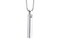IOETSEUT Men's necklaces jewelry Waterproof 3D Vertical Bar Necklaces for Men,Minimalist Geometric Pendant with Box Chain,Male Collar Jewelry