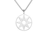 IOETSEUT Men's necklaces, women's jewelry, fashion Large Octagram Necklace 8 Point Star of Ishtar Star of Venus Charm Pendant Hellenic Necklace gift