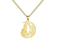IOETSEUT Men's necklaces, women's jewelry, fashion Witchcraft Moon Wolf Necklace Witch Pentagram Celtic Knot Charm Pendant Viking Jewelry Gift gift