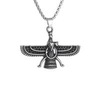 IOETSEUT necklace men，Ahura Farvahar Zoroastrian Persian Achaemenian Persian Symbol Pendant Necklace，best gifts