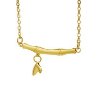 IOETSEUT necklace men,Bamboo Leaf Silver Color Gold Plated Pendant Necklace Minimalism Fashion Jewelry Gift For Women,best gifts