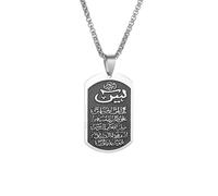 IOETSEUT necklace men,Classic Islamic Religious Quran Allah Pendant Necklace for Men Women Fashionable Arabic Ramadhan Jewelry,best gifts