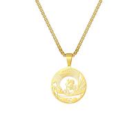 IOETSEUT necklace men,Cycle Silver Color Gold Plated Pendant Necklace Minimalism Fashion Jewelry Gift For Women,best gifts