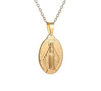 IOETSEUT necklace men,Delicate Our Lady of Medal Pendant Necklace Women's Prayer Jewelry Catholic Jewelry Gift,best gifts
