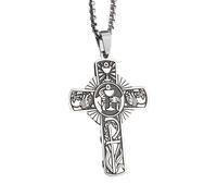 IOETSEUT necklace men,Exquisite Christian Eucharistic Halo Cross Pendant Necklace for Men Women Catholic Holy Spirit Church Jewelry,best gifts