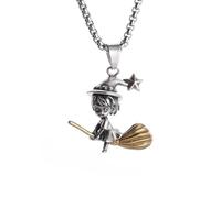 IOETSEUT necklace men,Exquisite Cute Magical Girl Witch Broom Necklace Men Women Fashion Party Jewelry Gift,best gifts