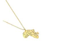 IOETSEUT necklace men，Gold Color Africa Map Flag Pendant Chain African Pattern Maps Jewelry With Country Flags Hip Hop African Egyptian Jewelry，best gifts
