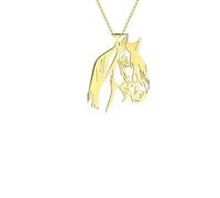 IOETSEUT necklace men，Gold Color Horse's Head Necklaces Pendant Choker Keel Chains Men Punk Fashion Hip Hop Necklace For Women Jewelry，best gifts