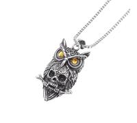 IOETSEUT necklace men，Gothic Style Owl Skull Pendant Necklace for Personalized Men's Retro Motorcycle Rider Party Jewelry Accessories，best gifts