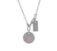 IOETSEUT necklace men，Hip Hop Style Geometric Round Square Creative Trend Men's Jewelry Pendant Necklace Gift，best gifts