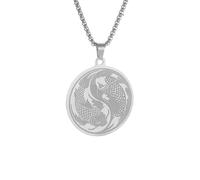 IOETSEUT necklace men，Hip-Hop Twelve Constellations Pisces Koi Fish Pendant Necklace Men and Women Fashion Lucky Jewelry Gift，best gifts
