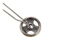 IOETSEUT necklace men,Men 's Personalised Fitness Dumbbell Steering Wheel Pendant Titanium Necklace As A Gift for Fitness Enthusiasts,best gifts