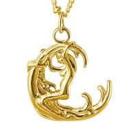 IOETSEUT necklace men，Moon Goddess Minimalism Fashion Silver Color And Gold Plated Pendant Necklace Jewelry Gift For Him With Chain，best gifts