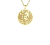 IOETSEUT necklace men,Necklace Engraved Skull Necklace Stoic Pendant Send Men Choker Punk Jewelry,best gifts