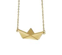 IOETSEUT necklace men,Origami Boat Fashion Silver Color And Gold Plated Pendant Necklace Jewelry Gift For Him With Chain,best gifts