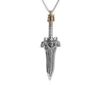 IOETSEUT necklace men，Retro Domineering Forest King Lion Head Knight Dragon Sword Pendant Necklace Men's Gothic Punk Rock Party Nordic Jewelry，best gifts