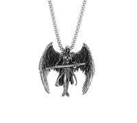 IOETSEUT necklace men，Retro Gothic Fashion Michael Sword Angel Pendant Necklace Men 's Mythological Character Trendy Jewelry Accessories，best gifts