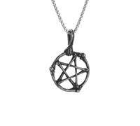 IOETSEUT necklace men,Retro Gothic Voodoo Skull Pentagram Round Necklace for Men Hip Hop Punk Motorcycle Rock Jewelry Halloween Gift,best gifts