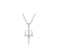 IOETSEUT necklace men，Retro Poseidon Trident Pendant Harpoon Necklace Suitable for Men's Personality Charm Punk Trend Casual Jewelry，best gifts