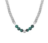 IOETSEUT necklace men,Snake Chain Six Beads Green Block Women Delicate Trend Fashion Pendant Necklace Jewelry Gift For Girl Friend,best gifts