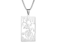 IOETSEUT necklace men,Square Clown Performance Necklace Pendant for Men Women Fashion Hip Hop Rock Party Jewelry Accessories Gifts,best gifts