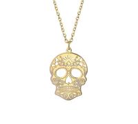 IOETSEUT necklace men，Sugar Skull Statement Necklace Day Of The Dead Dia De Los Muertos Mexican Gift For Her Gothic Jewelry，best gifts