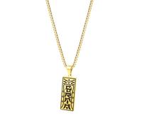 IOETSEUT necklace men，Traditional Rectangular Taoist Magic Spell Pendant Black Monster Witchcraft Avoiding Evil Chinese Cultural Jewelry Gifts，best gifts