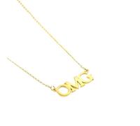 IOETSEUT necklace men,Trendy Script Word OMG Oh My God Abbreviation Charm Jump Mothers Day Pendant Necklace Gift For Women,best gifts