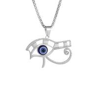 IOETSEUT necklace men,Turkish Blue Eyed Devil's Eye Eye of Horus Pendant Necklace for Men and Women Hip Hop Amulet Jewelry,best gifts