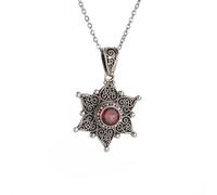 IOETSEUT necklace men，Women's Retro Ruby Palace Pattern Design Pendant Necklace Banquet Party Accessories Jewelry，best gifts