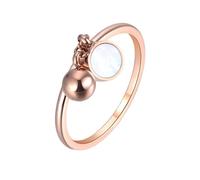 IOETSEUT Ring Jewelry OL Design White/Black Shell Ball Ring Rose Gold Color Geometric Rings For Women Girls Dad's Gift