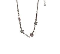IOETSEUT sister necklace layered necklace women Colorful Dopamine Glitter Star Charm Choker Women Bright Blue Pink Crystal Planet Clavicle Chain Necklace Summer Y2K Jewelry teacher gifts