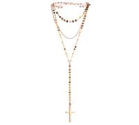 IOETSEUT sister necklace layered necklace women Cross Pendant Necklace For Women Catholic Multilayer Sequin Disc Chain Necklace Religious Jewelry teacher gifts