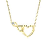 IOETSEUT sister necklace layered necklace women Crystal Heart Pendant Necklace for Women Infinite Love Choker Gold Color Chain Wedding Accessories Aesthetic Korean Jewelry teacher gifts