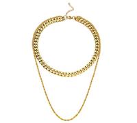 IOETSEUT sister necklace layered necklace women Double Layer Chunky Chain Necklaces For Women Multilayer Choker Necklace Fashion Jewelry teacher gifts