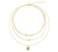 IOETSEUT sister necklace layered necklace women Multilayer Choker Necklaces for Women Irregular Disc Pendant Necklaces Jewelry teacher gifts