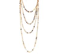 IOETSEUT sister necklace layered necklace women Multilayers Coin Disc Chain Sequins Choker Necklace For Woman 4 Layer Chain Necklace Jewelry teacher gifts