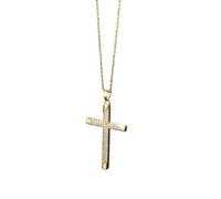IOETSEUT sister necklace layered necklace women Pendants Necklace For Women Classic Cross Choker Chain Zircon Light Gold Color Women's Necklaces Jewelry teacher gifts