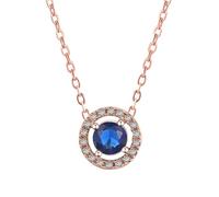 IOETSEUT sister necklace layered necklace women Pendants Necklace For Women Retro Blue Zircon Rose Gold Color Choker Chain Unusual Wedding Bride Jewelry teacher gifts
