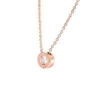 IOETSEUT sister necklace layered necklace women Pendants Necklace For Women Round A Little Crystal Rose Gold Color Choker Chain Decoration On The Neck Jewelry teacher gifts