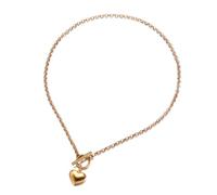 IOETSEUT sister necklace layered necklace women Round Link Chain Heart Pendant Necklaces For Woman Fashion Heart Choker Jewelry teacher gifts
