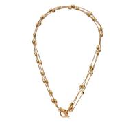IOETSEUT sister necklace layered necklace women Style Beads Chain Multilayer Toggle Necklace For Woman Fashion Choker Necklaces Jewelry teacher gifts