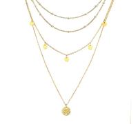 IOETSEUT sister necklace layered necklace women Tassel Disc Pendant Necklaces For Women Multilayer Choker Collar Jewelry Gifts teacher gifts