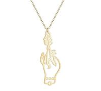 IOETSEUT Vintage Women's Clavicle Choker Lady Finger Leaf Necklace for Girl Trendy Exquisite Art Line Female Jewelry Gift