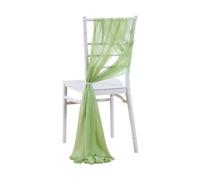 IOEUIWP 12pcs White Chair Sashes 17X250CM Wedding Ceremony Aisle Decoration for Birthday Parties Bridal Shower Hotel Chiffon Chair Decor(12pcs Green apple)