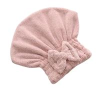 IOEUIWP 2pc Cute Bow Hair Drying Towel, Thickened Pineapple Grid Coral Fleece Wrap, Super Absorbent Quick Dry Magic Shower Cap for Bath Spa Makeup(Pink1)