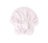 IOEUIWP 2pc Cute Bow Hair Drying Towel, Thickened Pineapple Grid Coral Fleece Wrap, Super Absorbent Quick Dry Magic Shower Cap for Bath Spa Makeup(White2)