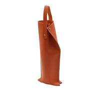 IOEUIWP 2pcs Wine Packaging Bag Fake Leather Carrier Bottle Champagne Protective Bags with Handle for Party for Wedding, Travel,Party,Storage(Orange)
